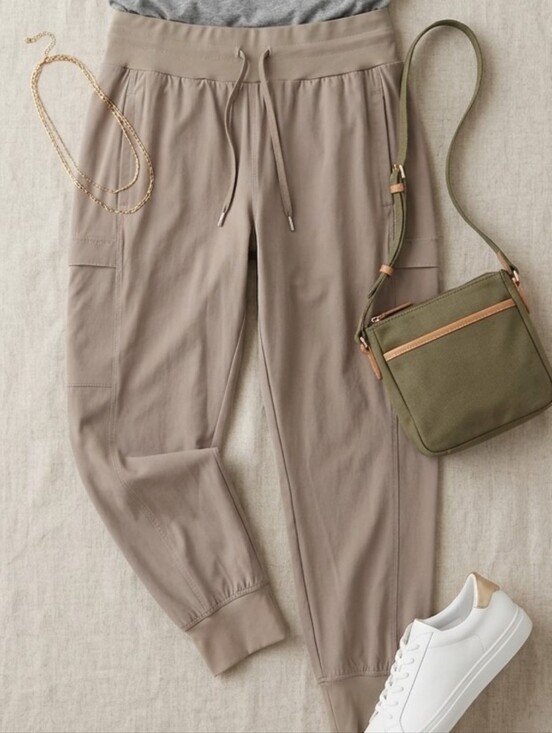 CALIA by Carrie Underwood Pants - CALIA Taupe Drawstring Jogger Pants